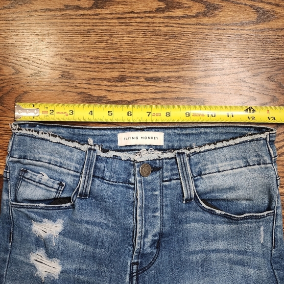 Flying Monkey Distressed Skinny Blue Denim Jeans - Picture 6 of 6